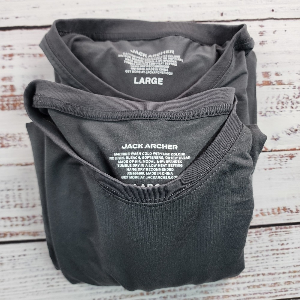 Lot of 2 Jack Archer Performance Shirt Mens Large Charcoal Gray Tee